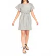 Mirth Vienna Pintuck Mini Dress In Grey In Multi