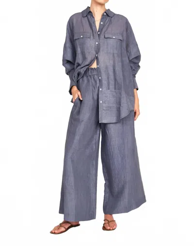 Mirth Wide Leg Ankle Length Pants In Pond In Blue