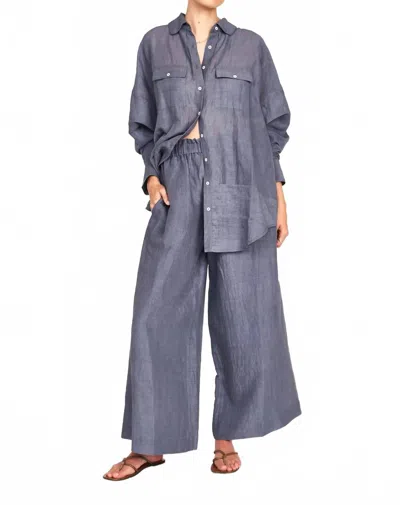 Mirth Wide Leg Pant In Blue In Brown
