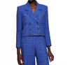 Mirto Blue Tweed Db Jacket In Blue