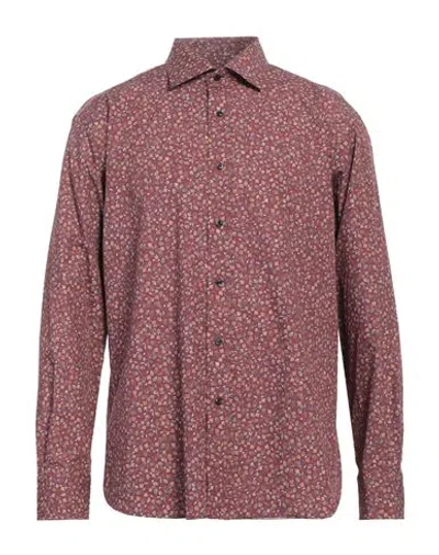 Mirto Man Shirt Brick Size 6 Cotton In Red