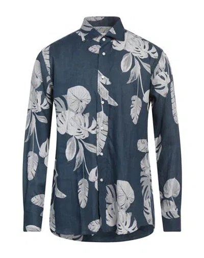 Mirto Man Shirt Navy Size 4 Linen