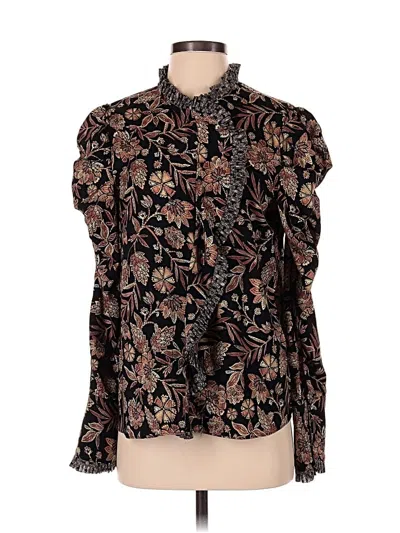 Pre-owned Misa 3/4 Sleeve Blouse In Black