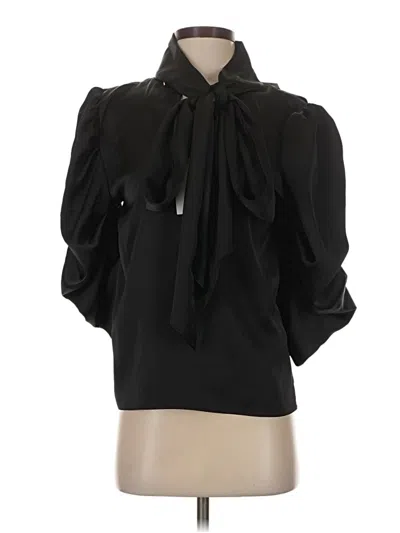 Pre-owned Misa 3/4 Sleeve Blouse In Black