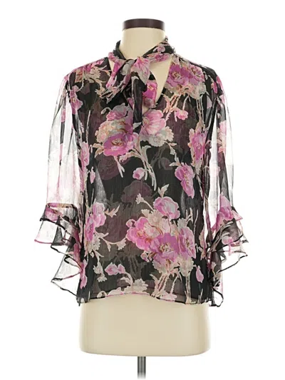 Pre-owned Misa 3/4 Sleeve Blouse In Black