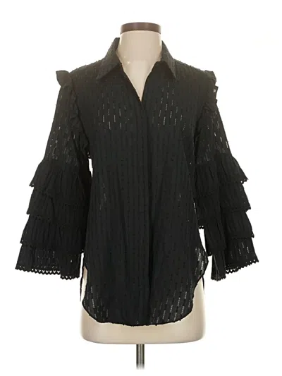 Pre-owned Misa 3/4 Sleeve Blouse In Black