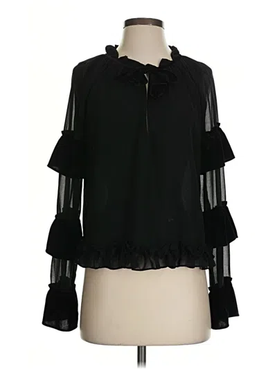 Pre-owned Misa 3/4 Sleeve Blouse In Black