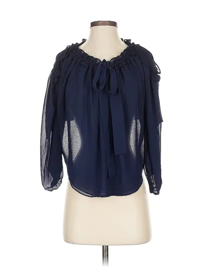 Pre-owned Misa 3/4 Sleeve Blouse In Blue
