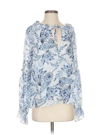 Pre-owned Misa 3/4 Sleeve Blouse In Blue