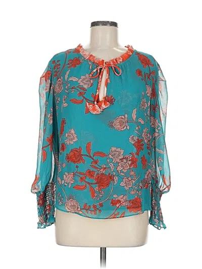 Pre-owned Misa 3/4 Sleeve Blouse In Blue