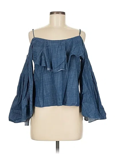 Pre-owned Misa 3/4 Sleeve Blouse In Blue