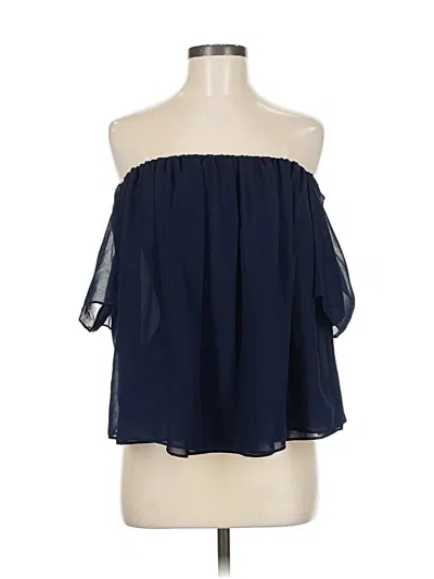 Pre-owned Misa 3/4 Sleeve Blouse In Blue