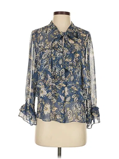 Pre-owned Misa 3/4 Sleeve Blouse In Blue