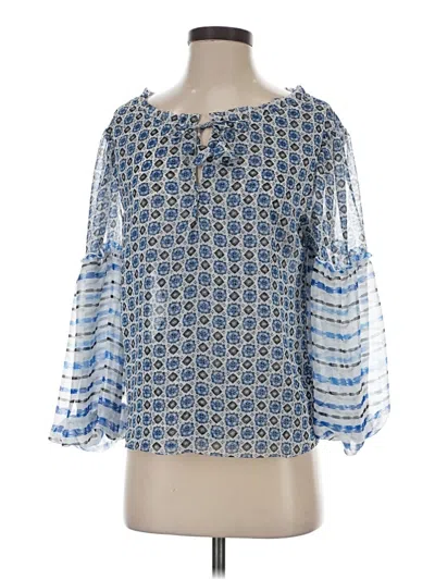 Pre-owned Misa 3/4 Sleeve Blouse In Blue