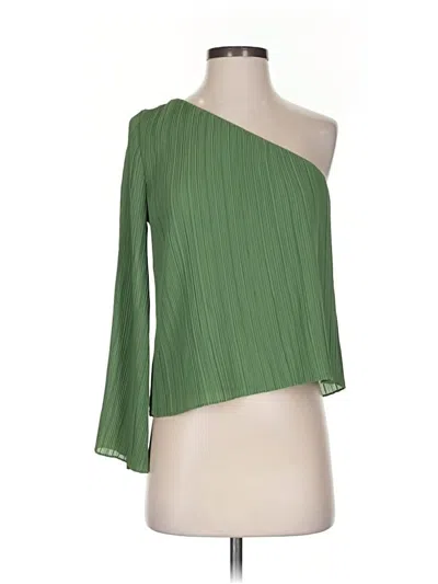 Pre-owned Misa 3/4 Sleeve Blouse In Green