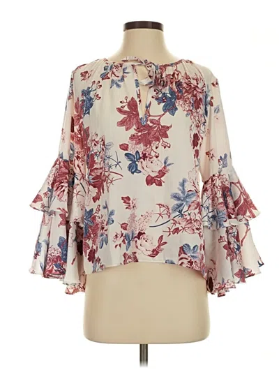 Pre-owned Misa 3/4 Sleeve Blouse In Ivory
