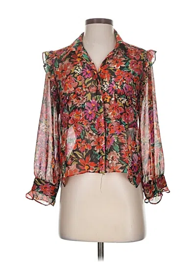 Pre-owned Misa 3/4 Sleeve Blouse In Orange