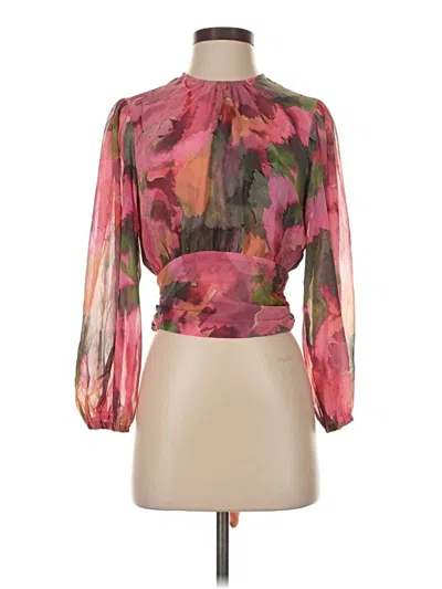 Pre-owned Misa 3/4 Sleeve Blouse In Pink