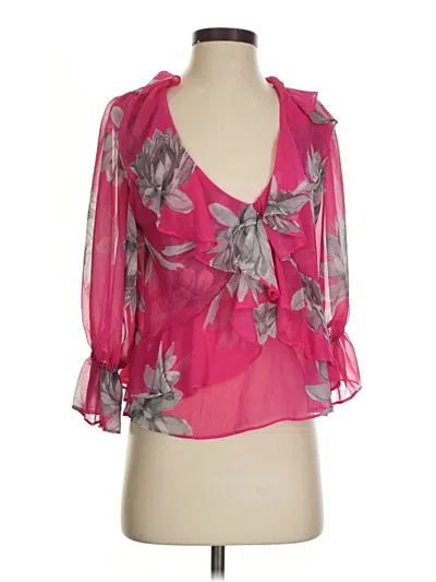 Pre-owned Misa 3/4 Sleeve Blouse In Pink