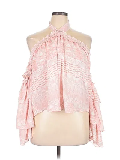 Pre-owned Misa 3/4 Sleeve Blouse In Pink