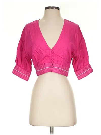 Pre-owned Misa 3/4 Sleeve Blouse In Pink