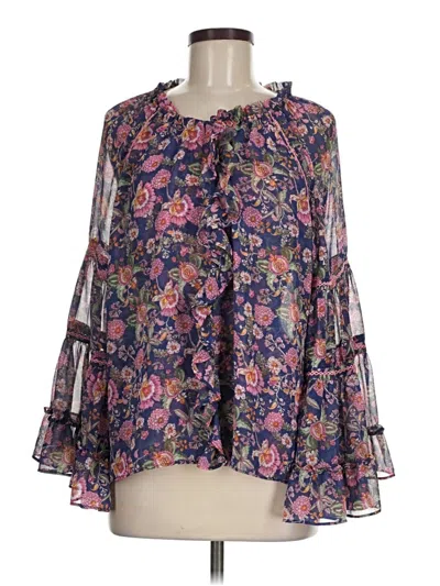 Pre-owned Misa 3/4 Sleeve Blouse In Purple
