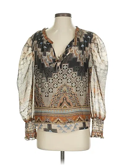 Pre-owned Misa 3/4 Sleeve Blouse In White