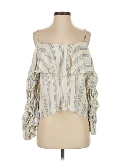 Pre-owned Misa 3/4 Sleeve Blouse In White