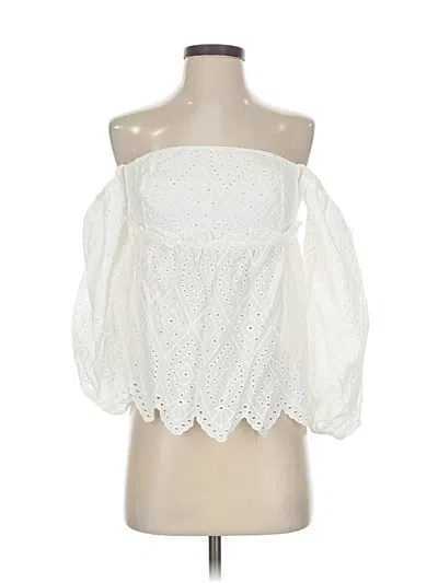 Pre-owned Misa 3/4 Sleeve Blouse In White
