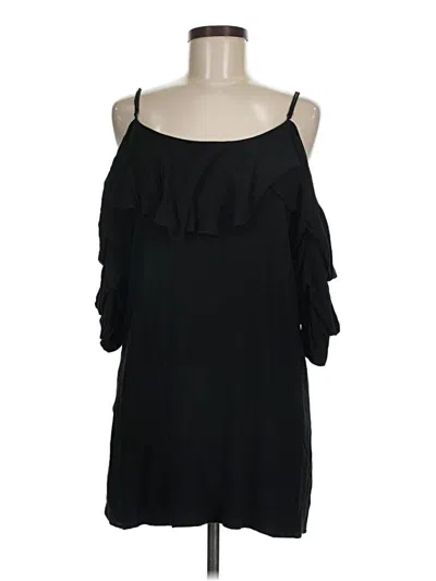 Pre-owned Misa 3/4 Sleeve Top Black Cold Shoulder Neckline Tops