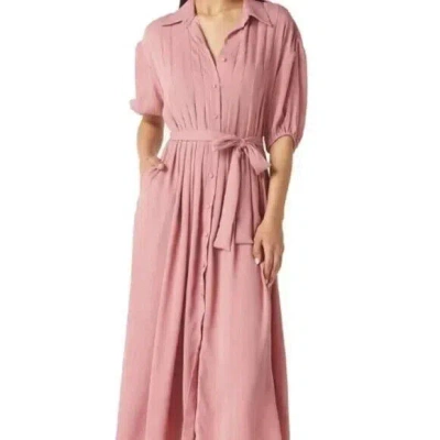 Pre-owned Misa $375  Los Angeles Amrita Button Up Dress In Pink Size: Medium