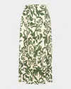 Misa Aggie Pleated Midi Skirt In Green