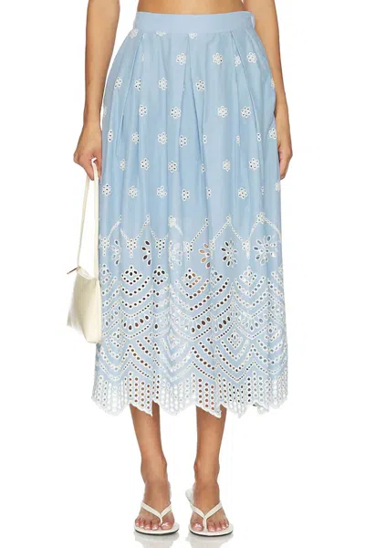 Misa Aggie Skirt In Periwinkle Scallop In Blue