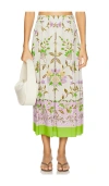 Misa Aggie Midi Skirt In White,purple