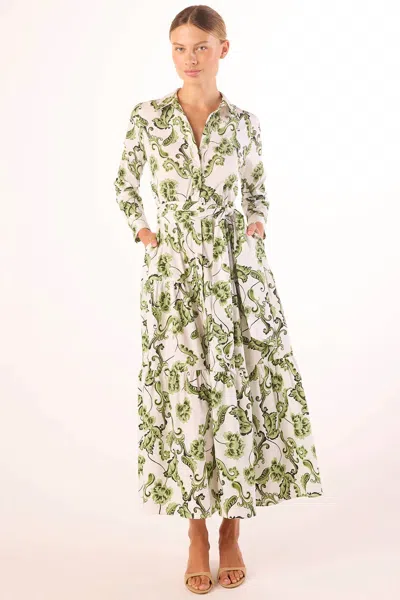 Misa Alberta Dress In Garden Paisley In Green