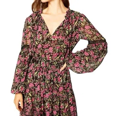 Misa Alicia Long Sleeve Top In Flora Fuchsia In Multi