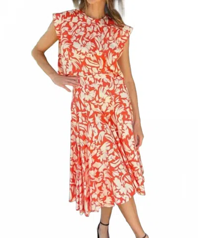 Misa Alina Top In Tangerine In Multi