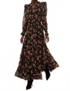 Misa Alisia Maxi Dress In Autumn Cluster In Multi