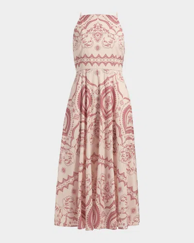 Misa Amity Printed Cotton-blend Midi Dress In Multi