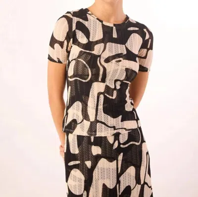 Misa Amor Top In Abstract Marble In Multi