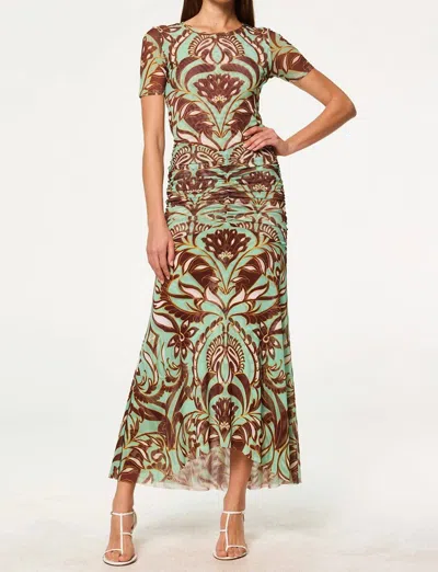 Misa Amor Top In Brown Vintage In Green