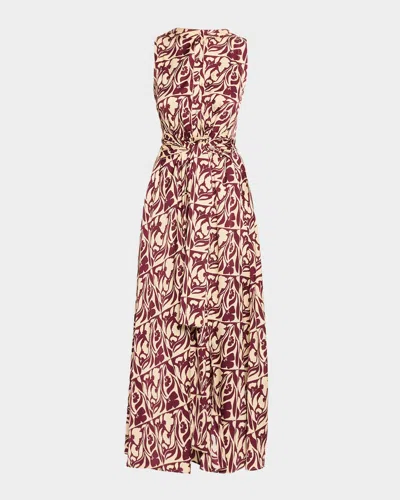 Misa Anabella Belted Midi Shirtdress In Multi