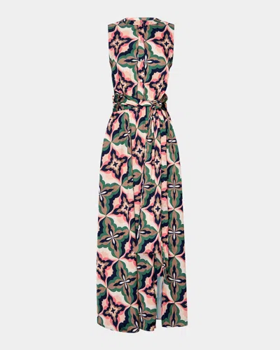 MISA ANABELLA MOSAIC TILE MAXI DRESS