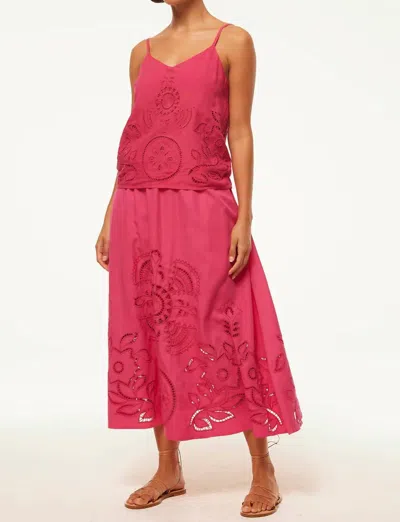 Misa Analisse Skirt In Pink Eyelet In Multi