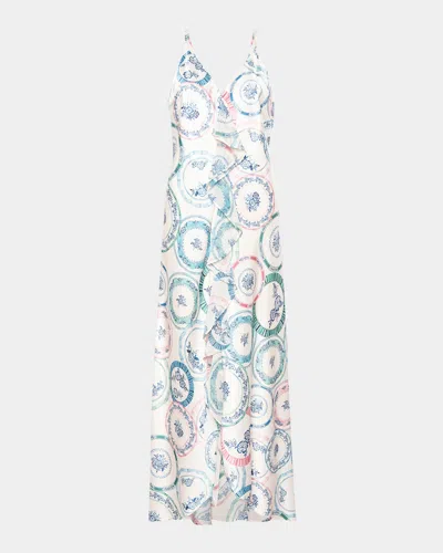 Misa Angela Ruffle-trim Midi Dress
