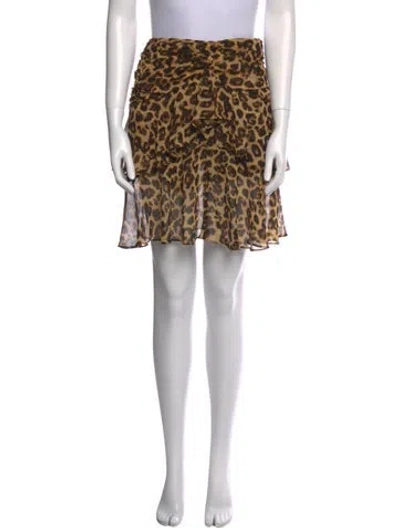 Pre-owned Misa Animal Print Knee-length Skirt In Neutral
