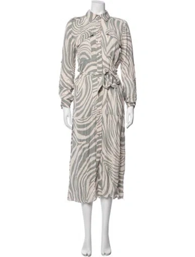 Pre-owned Misa Animal Print Long Dress In Multi