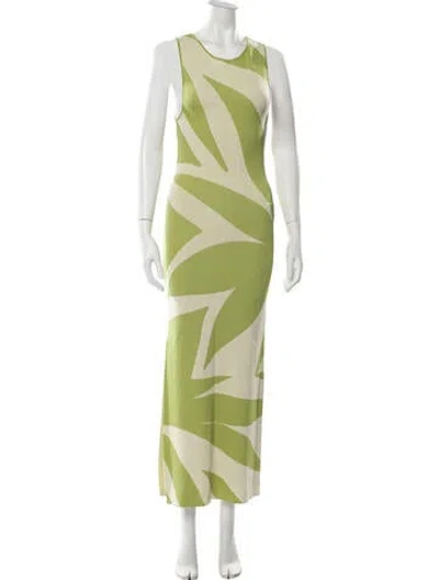 Pre-owned Misa Animal Print Long Dress W/ Tags In Green