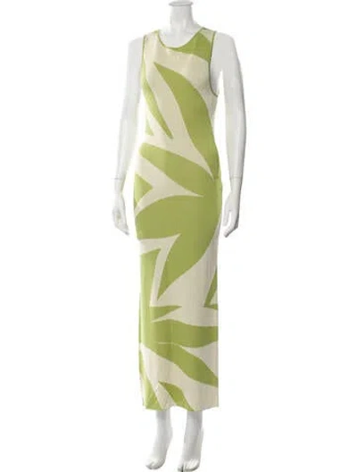 Pre-owned Misa Animal Print Long Dress W/ Tags In Green