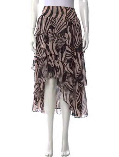 Pre-owned Misa Animal Print Long Skirt In Pink